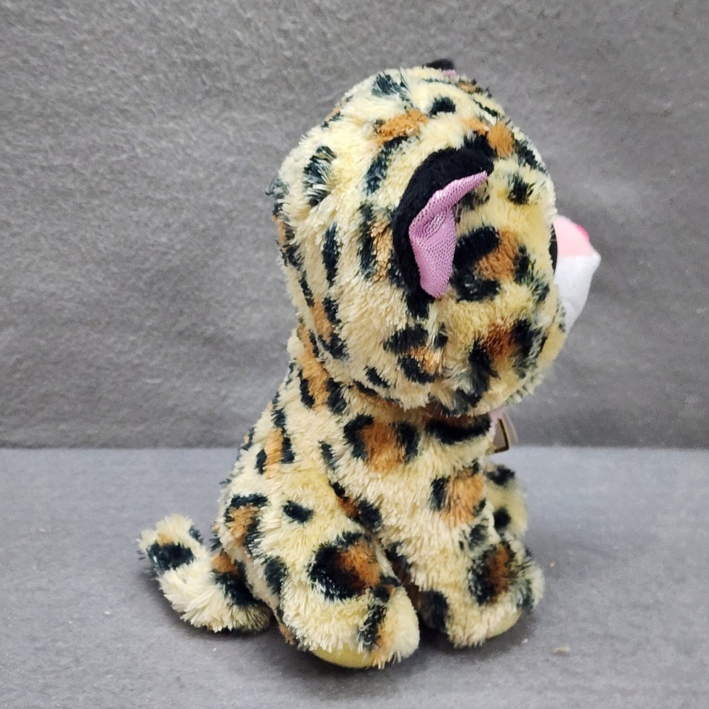 Ty Beanie Boos Leopard Speckles Tan Pink Glitter Eyes Plush Stuffed Animal 6in - Picture 2 of 6